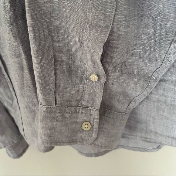 Gap 100% Linen Blue Size XL Tall Coastal Spring Summer Classic - Picture 4 of 9